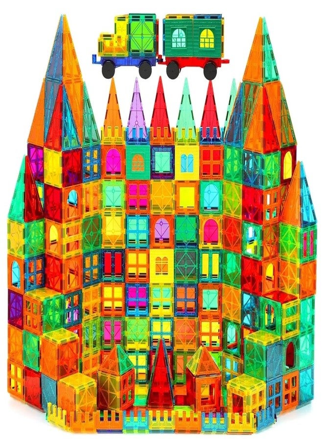 DIMAZO 100PCS Large Magnet Building Set with 2 Cars,Magnetic Blocks, 3D STEM Stacking Toys, Magnets Toy for Kids Boys Girls, Great Birthday Gift (100PCS Magnetic Tiles) - Image 1